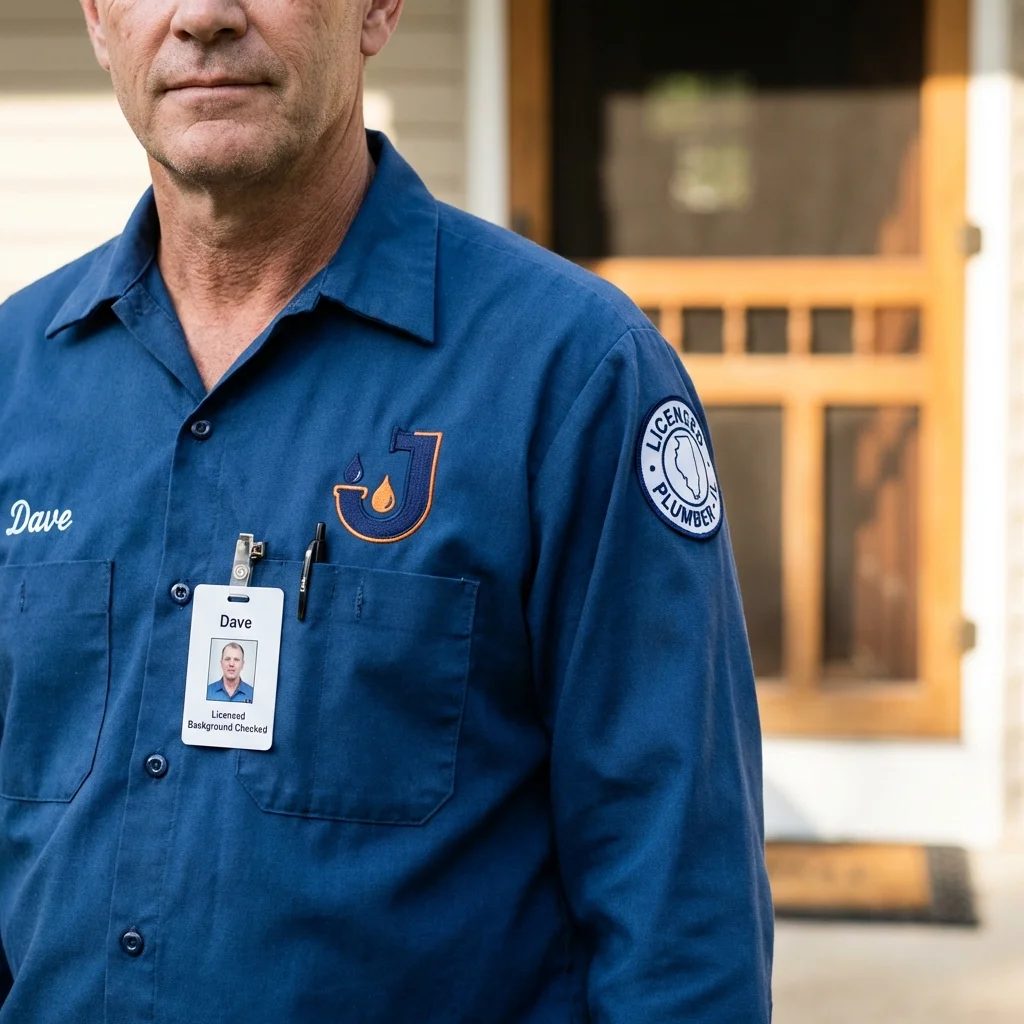 Licensed plumber showing ID badge in Hollandale, MS