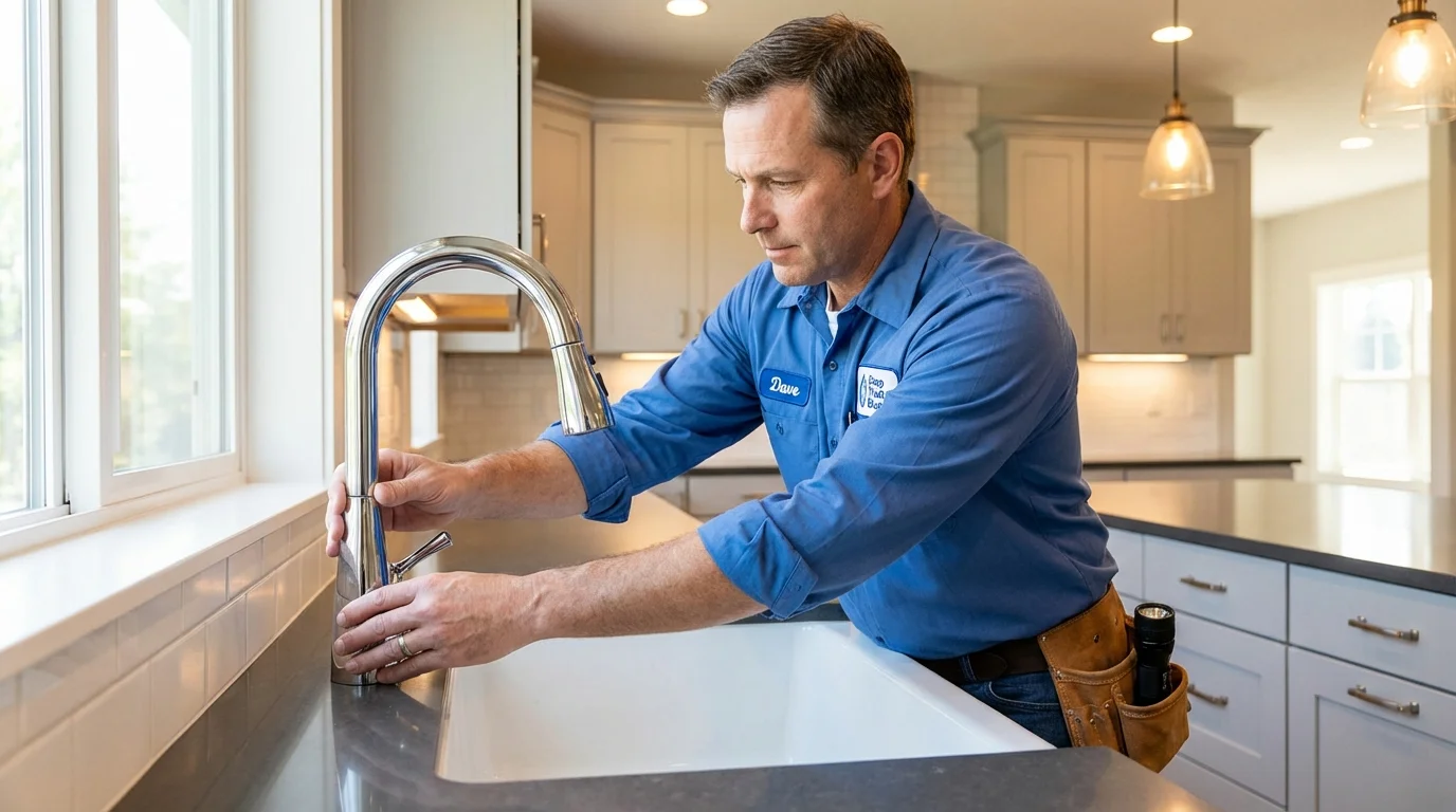 Kitchen faucet installation by Johns Plumbing LLC in Hollandale