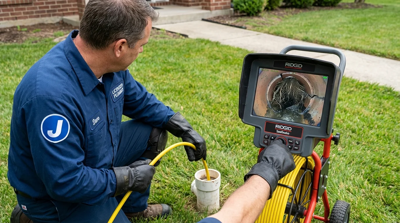 Sewer camera inspection being performed by Johns Plumbing LLC in Hollandale
