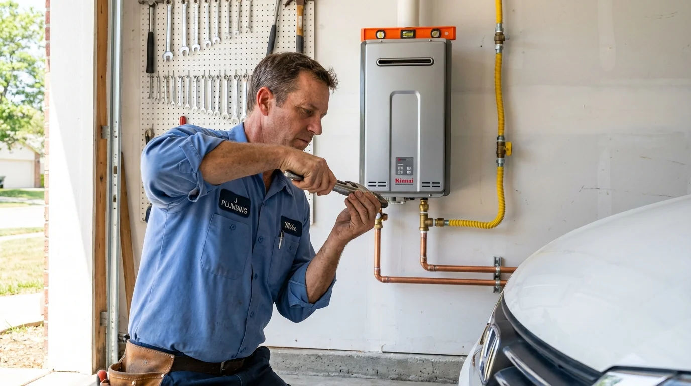 Tankless water heater installation by a Johns Plumbing LLC plumber in Hollandale